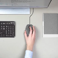Logitech M100 - Mouse - dimensioni standard - per destrorsi e per sinistrorsi - ottica - 3 pulsanti - cablato - USB