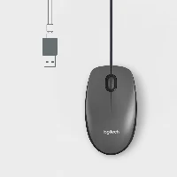 Logitech M100 - Mouse - dimensioni standard - per destrorsi e per sinistrorsi - ottica - 3 pulsanti - cablato - USB