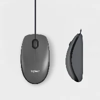 Logitech M100 - Mouse - dimensioni standard - per destrorsi e per sinistrorsi - ottica - 3 pulsanti - cablato - USB