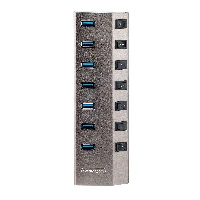 StarTech.com 7-Port Self-Powered USB-C Hub with Individual On/Off Switches, USB 3.0 5Gbps Expansion Hub w/Power Supply, Desktop/Laptop USB-C to USB-A Hub, 7x BC 1.2 (1.5A), USB Type C Hub - USB-C/A Host Cables (5G7AIBS-USB-HUB-EU) - Hub - 7 x USB 3.2 Gen