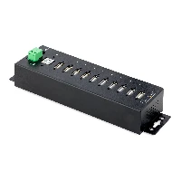 StarTech.com 10-Port Industrial USB 2.0 Hub, Rugged USB Hub w/15kV Air/8kV Contact ESD Level 4 Protection, DIN/Wall/Desk Mountable USB-A Hub, Multiport USB Hub with Locking Ports - Metal Construction (USB210AIND-USB-A-HUB) - Hub - industriale - 10 x USB 2