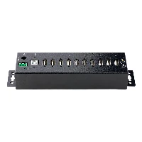 StarTech.com 10-Port Industrial USB 2.0 Hub, Rugged USB Hub w/15kV Air/8kV Contact ESD Level 4 Protection, DIN/Wall/Desk Mountable USB-A Hub, Multiport USB Hub with Locking Ports - Metal Construction (USB210AIND-USB-A-HUB) - Hub - industriale - 10 x USB 2