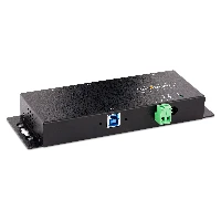 StarTech.com 4-Port Industrial USB 3.0 5Gbps Hub, Rugged USB Hub w/15kV Air/8kV Contact ESD and Surge Protection, DIN/Wall/Desk Mountable USB-A Hub, USB Expansion Hub with Locking Ports - Metal Construction (5G4AINDNP-USB-A-HUB) - Hub - industriale - 4 x