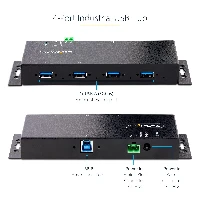StarTech.com 4-Port Industrial USB 3.0 5Gbps Hub, Rugged USB Hub w/15kV Air/8kV Contact ESD and Surge Protection, DIN/Wall/Desk Mountable USB-A Hub, USB Expansion Hub with Locking Ports - Metal Construction (5G4AINDNP-USB-A-HUB) - Hub - industriale - 4 x