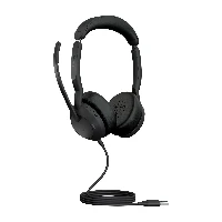 Jabra Evolve2 50 UC Stereo - Cuffie con microfono - on-ear - Bluetooth - senza fili - eliminazione rumore attivata - USB-A - nero - Zoom Certificato, Cisco Webex Certified, Ottimizzato per UC, Ottimizzato per Google Meet, Ottimizzato per Microsoft Teams,