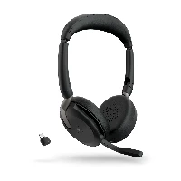 Jabra Evolve2 65 Flex MS Stereo - Cuffie con microfono - on-ear - Bluetooth - senza fili - eliminazione rumore attivata - USB-C - nero - Certificato per i team Microsoft