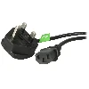 StarTech.com 6ft (1.8m) UK Computer Power Cable, 18AWG, BS 1363 to C13, 10A 250V, Black Replacement AC Power Cord, Kettle Lead / UK Power Cord, PC Power Supply Cable, TV/Monitor Power Cable, 1.8 m, BS 1363, C13 coupler, SVT, 250 V, 10 A