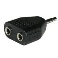 C2G Stereo/Dual Stereo Adapter, 2x Stereo 3.5mm FM, 3.5mm Stereo M, Black