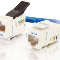 C2G Cat6 RJ45 UTP Toolless Keystone Jack, White, RJ45, Gold, 12 g