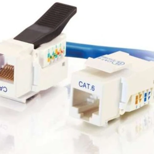 C2G Cat6 RJ45 UTP Toolless Keystone Jack, White, RJ45, Gold, 12 g