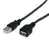 StarTech.com 10 ft Black USB 2.0 Extension Cable A to A - M/F, 3 m, USB A, USB A, USB 2.0, 0.48 Gbit/s, Black