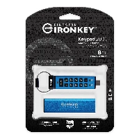 Kingston Technology IronKey 8GB USB-C Keypad 200C, FIPS 140-3 Lvl 3 (Pending) AES-256, 8 GB, USB Type-C, 3.2 Gen 1 (3.1 Gen 1), 145 MB/s, Sleeve, Blue