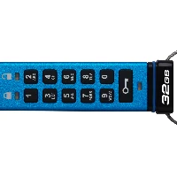 Kingston Technology IronKey 32GB USB-C Keypad 200C, FIPS 140-3 Lvl 3 (Pending) AES-256, 32 GB, USB Type-C, 3.2 Gen 1 (3.1 Gen 1), 145 MB/s, Sleeve, Blue