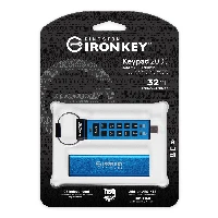 Kingston Technology IronKey 32GB USB-C Keypad 200C, FIPS 140-3 Lvl 3 (Pending) AES-256, 32 GB, USB Type-C, 3.2 Gen 1 (3.1 Gen 1), 145 MB/s, Sleeve, Blue