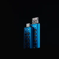Kingston Technology IronKey 32GB USB-C Keypad 200C, FIPS 140-3 Lvl 3 (Pending) AES-256, 32 GB, USB Type-C, 3.2 Gen 1 (3.1 Gen 1), 145 MB/s, Sleeve, Blue