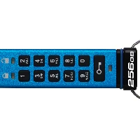 Kingston Technology IronKey 256GB USB-C Keypad 200C, FIPS 140-3 Lvl 3 (Pending) AES-256, 256 GB, USB Type-C, 3.2 Gen 1 (3.1 Gen 1), 280 MB/s, Sleeve, Blue