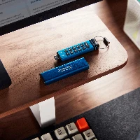 Kingston Technology IronKey 256GB USB-C Keypad 200C, FIPS 140-3 Lvl 3 (Pending) AES-256, 256 GB, USB Type-C, 3.2 Gen 1 (3.1 Gen 1), 280 MB/s, Sleeve, Blue