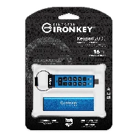 Kingston Technology IronKey 16GB USB-C Keypad 200C, FIPS 140-3 Lvl 3 (Pending) AES-256, 16 GB, USB Type-C, 3.2 Gen 1 (3.1 Gen 1), 145 MB/s, Sleeve, Blue