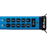 Kingston Technology IronKey 64GB USB-C Keypad 200C, FIPS 140-3 Lvl 3 (Pending) AES-256, 64 GB, USB Type-C, 3.2 Gen 1 (3.1 Gen 1), 280 MB/s, Sleeve, Blue