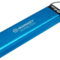 Kingston Technology IronKey 64GB USB-C Keypad 200C, FIPS 140-3 Lvl 3 (Pending) AES-256, 64 GB, USB Type-C, 3.2 Gen 1 (3.1 Gen 1), 280 MB/s, Sleeve, Blue