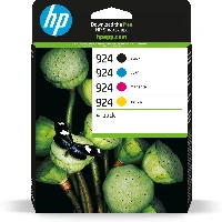 HP 924 CMYK Original Ink Cartridge 4-Pack, Black, Cyan, Magenta, Yellow, 4 pc(s), 500 pages, 400 pages, Combo pack