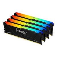 Kingston Technology FURY 128GB 2666MT/s DDR4 CL16 DIMM (Kit of 4) Beast RGB, 128 GB, 4 x 32 GB, DDR4, 288-pin DIMM