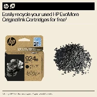 HP 924e EvoMore Black Original Ink Cartridge, Black, 1 pc(s), 1000 pages, Single pack