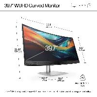 HP Series 7 Pro 39.7 inch 5K2K Conferencing Monitor-740pm, 100.8 cm (39.7