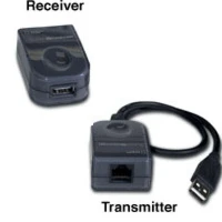 C2G USB 1.1 Over Cat5 Superbooster Extender Dongle Kit, USB-A, USB-A, USB-A, USB-A, Black