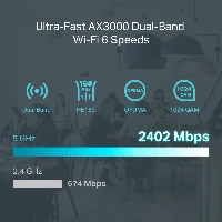 TP-Link Omada AX3000 Gigabit VPN Router, Dual-band (2.4 GHz / 5 GHz), Ethernet LAN, Black, Desktop/pole router