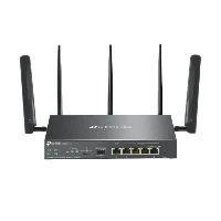 TP-Link Omada 4G+ Cat6 AX3000 Gigabit VPN Router, Wi-Fi 6 (802.11ax), Dual-band (2.4 GHz / 5 GHz), Ethernet LAN, 4G, Black, Desktop/pole router