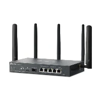 TP-Link Omada 4G+ Cat6 AX3000 Gigabit VPN Router, Wi-Fi 6 (802.11ax), Dual-band (2.4 GHz / 5 GHz), Ethernet LAN, 4G, Black, Desktop/pole router