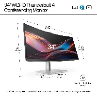 HP Series 7 Pro 34 inch WQHD Conferencing Monitor - 734pm, 86.4 cm (34