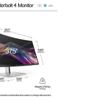 HP Series 7 Pro 37.5 inch WQHD+ Thunderbolt 4 Monitor - 738pu, 95.2 cm (37.5