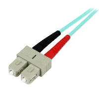 StarTech.com 1m (3ft) LC/UPC to SC/UPC OM3 Multimode Fiber Optic Cable, Full Duplex 50/125m Zipcord Fiber Cable, 100G, Low Insertion Loss, LSZH Fiber Jumper Cord, 1 m, OM3, LC, SC