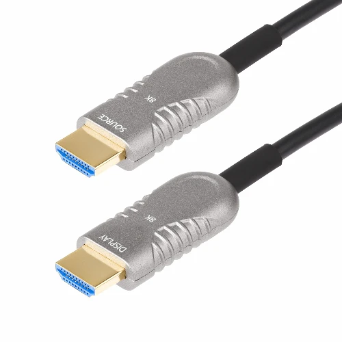 StarTech.com 100ft (30.4m) HDMI 2.1 Hybrid Active Optical Cable (AOC), CMP, Plenum Rated, 8K Ultra High Speed HDMI 2.1/2.0 Fiber Optic Cable, 48Gbps, 8K 60Hz/4K 120Hz, HDR10+/FRL/TMDS/eARC, 30.4 m, HDMI Type A (Standard), HDMI Type A (Standard), 48 Gbit/s, Audio Return Channel (ARC), Black, Silver