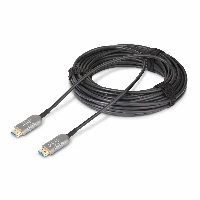 StarTech.com 30ft (9.1m) HDMI 2.1 Hybrid Active Optical Cable (AOC), CMP, Plenum Rated, 8K Ultra High Speed HDMI 2.1/2.0 Fiber Optic Cable, 48Gbps, 8K 60Hz/4K 120Hz, HDR10+/FRL/TMDS/eARC, 9.1 m, HDMI Type A (Standard), HDMI Type A (Standard), 48 Gbit/s, Audio Return Channel (ARC), Black, Silver