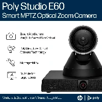 POLY Studio E60 Smart Camera 4K MPTZ with 12x Optical Zoom, 8 MP, 4K Ultra HD, 3840 x 2160 pixels, 60 fps, 12x, Black