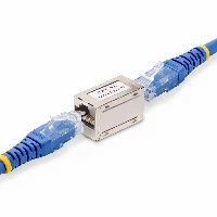 StarTech.com Shielded RJ45 Coupler, Inline Cat6a Coupler, Female to Female (F/F) T568B Pinout, Shielded Ethernet Cable Extension, RJ-45, RJ-45, Silver