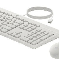 HP 225 Wired Mouse and Keyboard Combo White, Full-size (100%), Wired, USB, Membrane, White, Mouse included