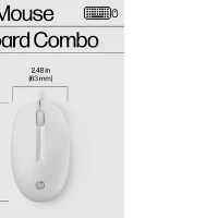 HP 225 Wired Mouse and Keyboard Combo White, Full-size (100%), Wired, USB, Membrane, White, Mouse included