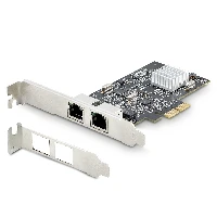StarTech.com 2-Port 2.5Gbps NBASE-T PCIe Network Card, Intel I225-V, Dual-Port Computer Network Card, Multi-Gigabit NIC, PCI Express Server LAN Card, Desktop Ethernet Interface - Adattatore di rete - PCIe 2.0 x2 profilo basso - Gigabit Ethernet 10M/100M/1