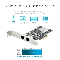 StarTech.com 2-Port 2.5Gbps NBASE-T PCIe Network Card, Intel I225-V, Dual-Port Computer Network Card, Multi-Gigabit NIC, PCI Express Server LAN Card, Desktop Ethernet Interface - Adattatore di rete - PCIe 2.0 x2 profilo basso - Gigabit Ethernet 10M/100M/1