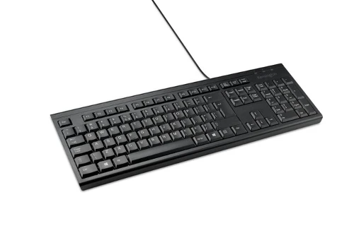 Kensington KB100 EQ, Full-size (100%), Wired, USB, Membrane, QWERTY, Black