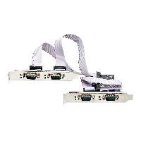 StarTech.com 4-Port Serial PCIe Card, Quad-Port PCI Express to RS232/RS422/RS485 (DB9) Serial Card, Low-Profile Bracket Incl., 16C1050 UART, Windows/Linux, TAA Compliant - Level-4 ESD Protection, PCIe, Serial, RS-232/422/485, Black, Activity, ASIX - AX99100