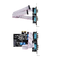 StarTech.com 4-Port Serial PCIe Card, Quad-Port PCI Express to RS232/RS422/RS485 (DB9) Serial Card, Low-Profile Bracket Incl., 16C1050 UART, Windows/Linux, TAA Compliant - Level-4 ESD Protection, PCIe, Serial, RS-232/422/485, Black, Activity, ASIX - AX99100