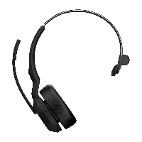 Jabra Evolve2 55 MS Mono - Cuffie con microfono - on-ear - Bluetooth - senza fili - eliminazione rumore attivata - USB-C tramite adattatore Bluetooth - nero - con supporto di ricarica - Zoom Certificato, Cisco Webex Certified, Tencent Meeting Certificato,