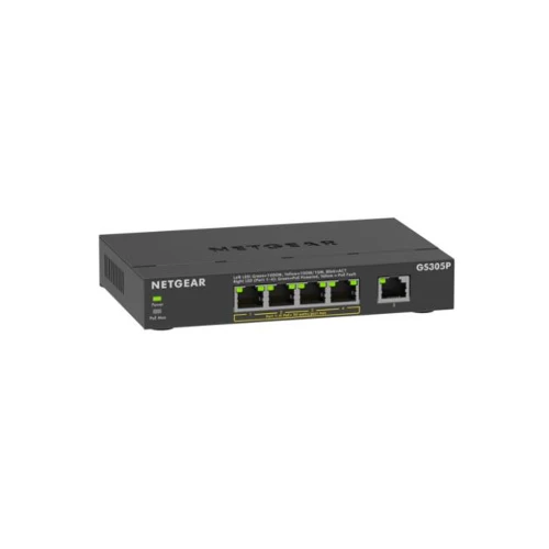 NETGEAR GS305Pv3, Unmanaged, Gigabit Ethernet (10/100/1000), Full duplex, Power over Ethernet (PoE), Wall mountable