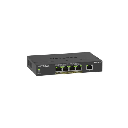 NETGEAR GS305Pv3, Unmanaged, Gigabit Ethernet (10/100/1000), Full duplex, Power over Ethernet (PoE), Wall mountable