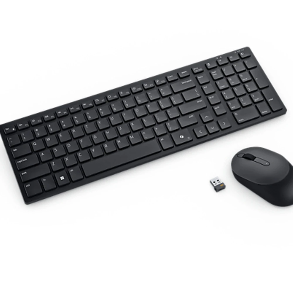 DELL KM555, Wireless, RF Wireless + Bluetooth, Plunger key switch, QWERTY, Black, Mouse included